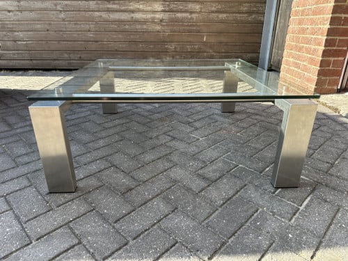 RVS salontafel 100 x 100 cm