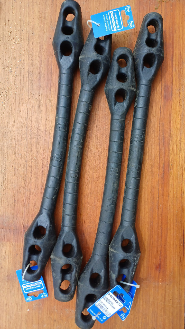 Landvastveren 14-18 mm, landvast dempers voor motorschip of zeilboot..