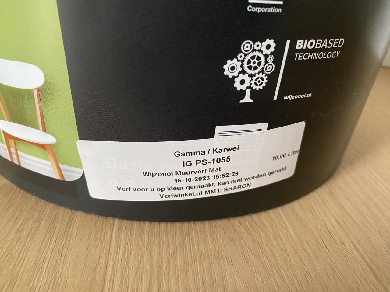 2x ongeopende Wijzonol muurverf mat (wit RAL9016 + zacht beige-oudroze)