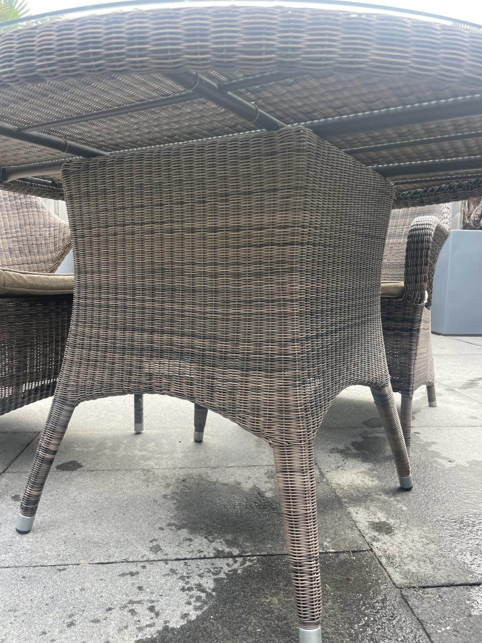 4 Seasons Outdoor Tuinset - Wicker met Glazen blad