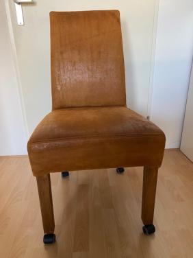 Eettafelstoel, leer, 6 stuks