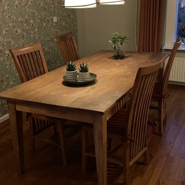 Eettafel (teak, 200x90)  - GRATIS -