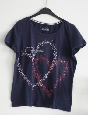 Blauw shit met hartjes print maat xl