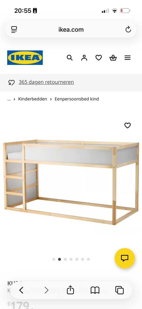 Ikea keerbaar bed tot hoogslaper, kind