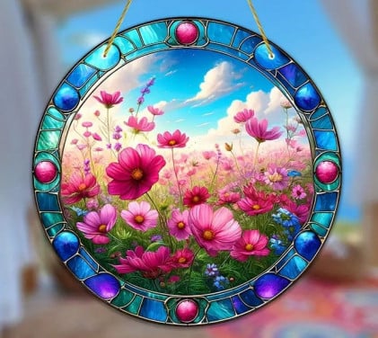 Tuinhanger, raamhanger (nieuw) -- Bloemen weide --
