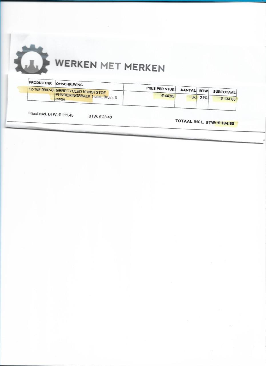 Te koop: Kunststof funderingsbalken nieuw