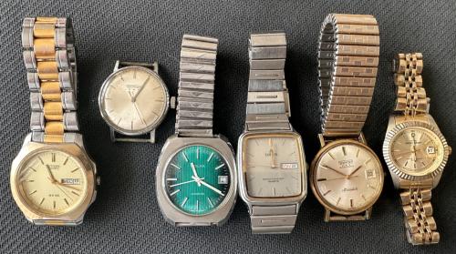 5 HEREN POLSHORLOGES EN 1 DAMES POLSHORLOGE MOOI SETJE VOOR HOBBYIST