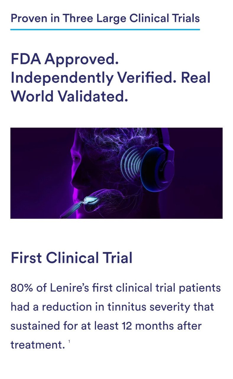 Tinnitus treatment device. Lenire.