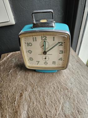 Vintage Seiko Corona Repeat Wekker - Turquoise space age