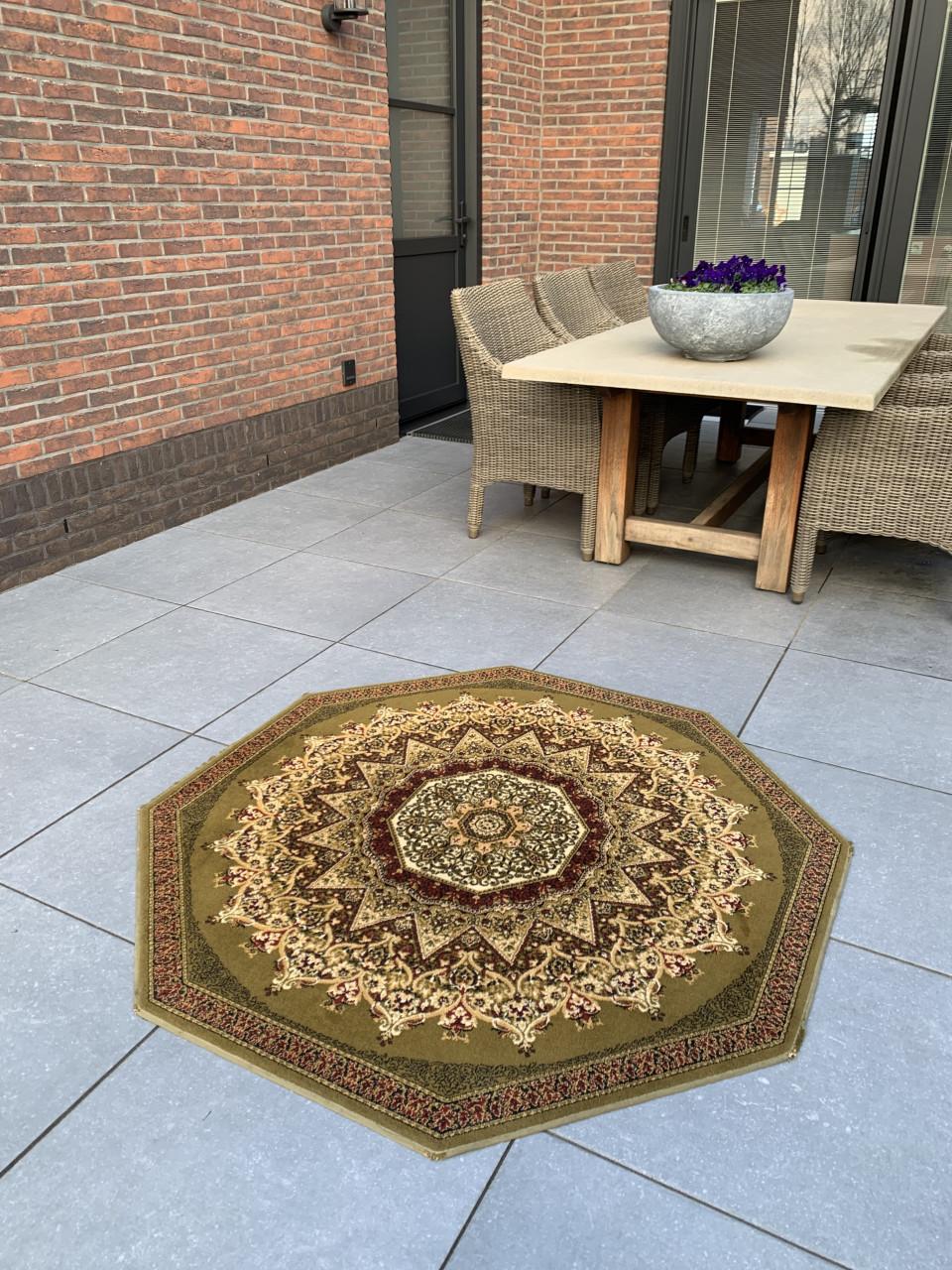 ✨Super Leuk Achthoekig Vintage Vloerkleed ✨Zuiver Scheerwol ✨