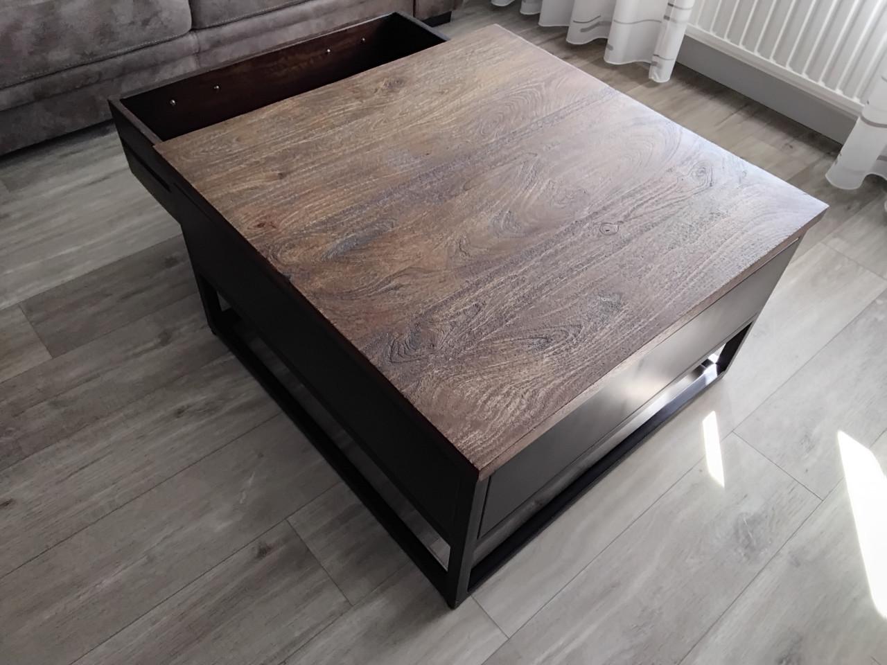 Industriële Salontafel van Mangohout met lade