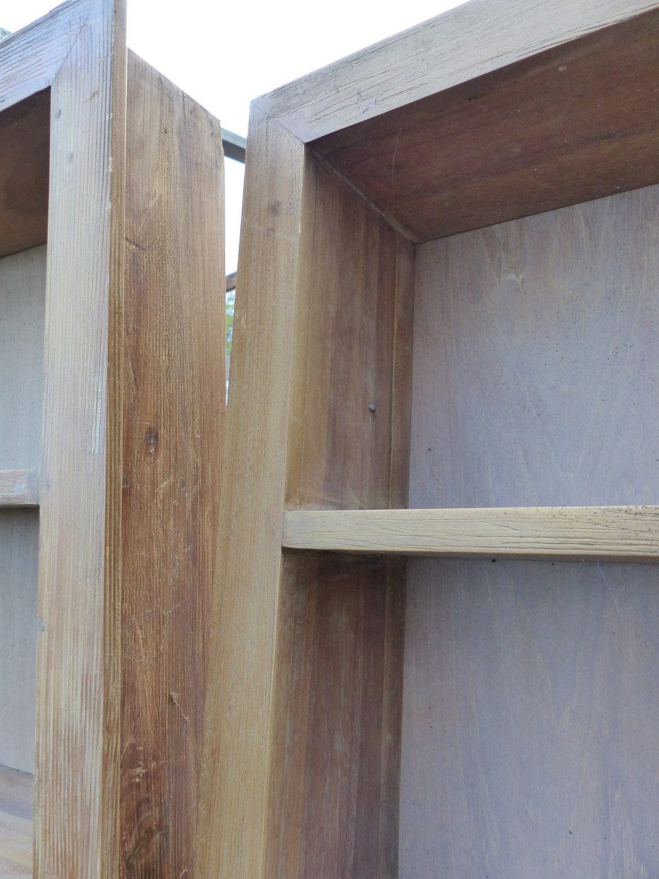 Boekenkast vitrinekast teakhout 2 stuks 60b16d201hoog hangkast