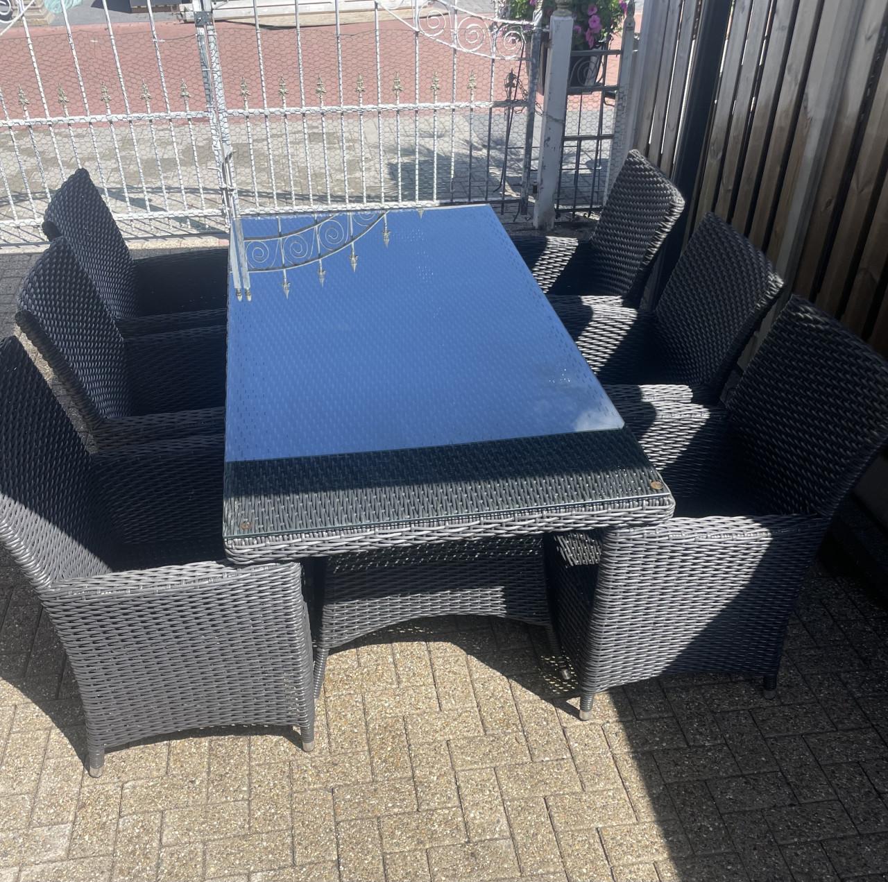 Tuinset met 6 stoelen