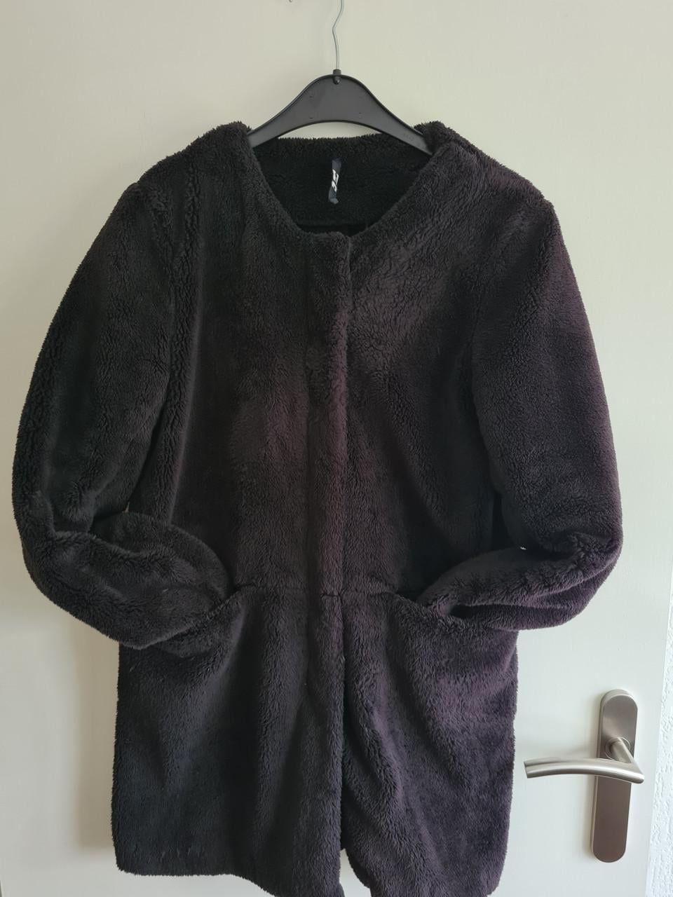 Hema Zwart fake fur Bontjas Jasje Maat S