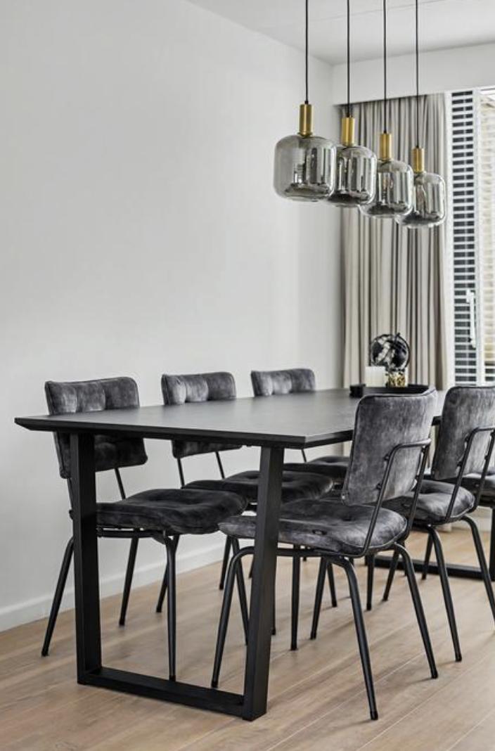 6 Henders & Hazel eetkamerstoelen | Antraciet | Zeer nette staat
