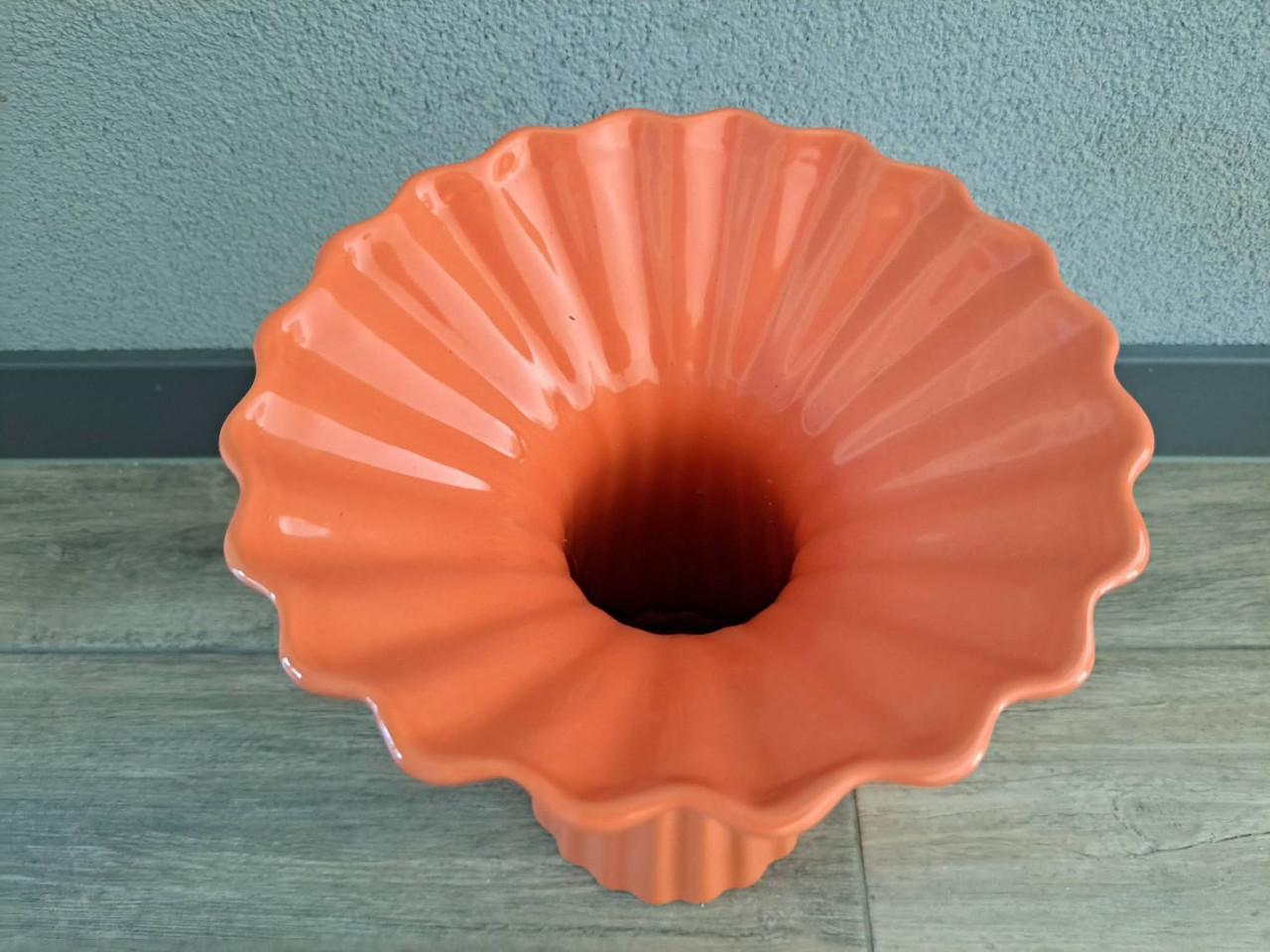 💐Hele mooie zgan  keramieke bloemenvaas kleur terra/oranje/zalm