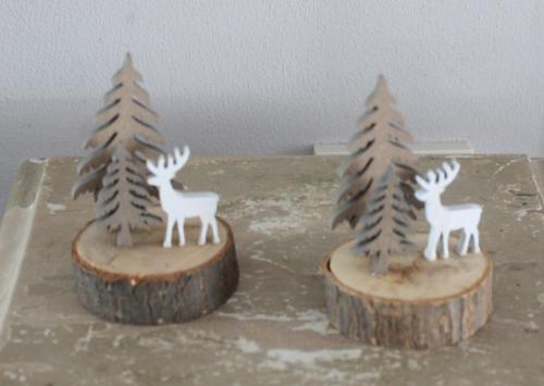 Set van 2 houten kerst decoraties