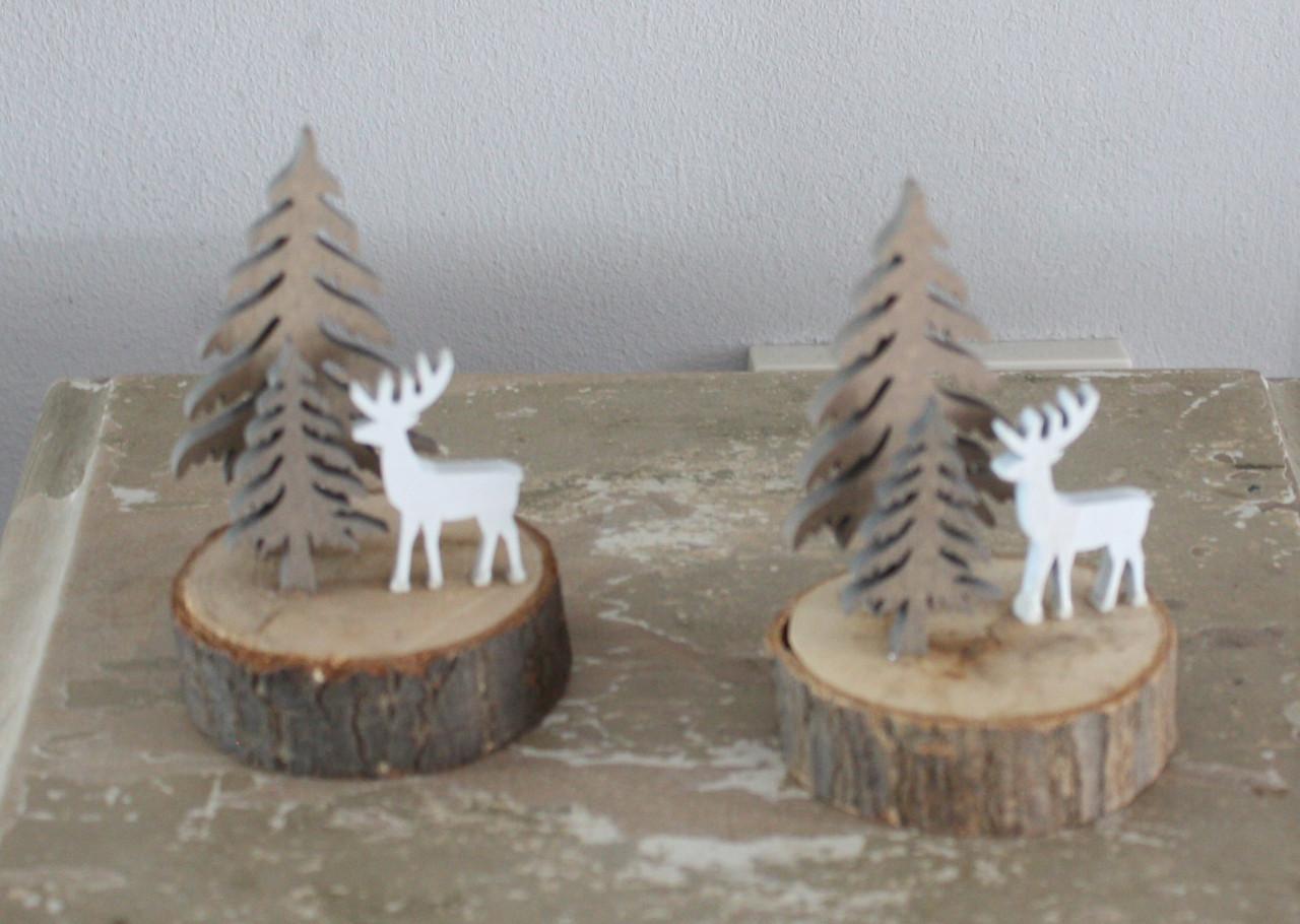 Set van 2 houten kerst decoraties