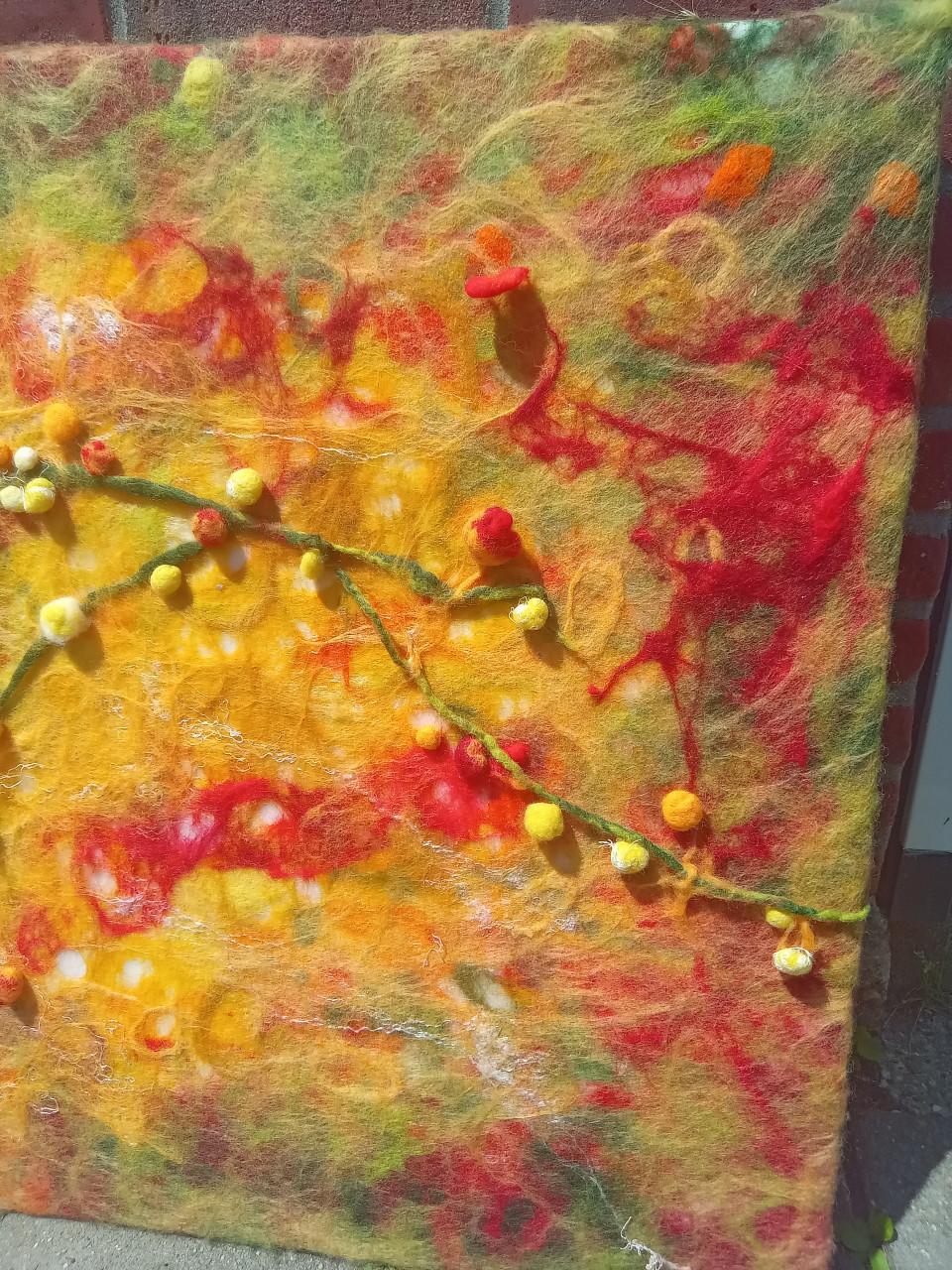 Vilt art op doek