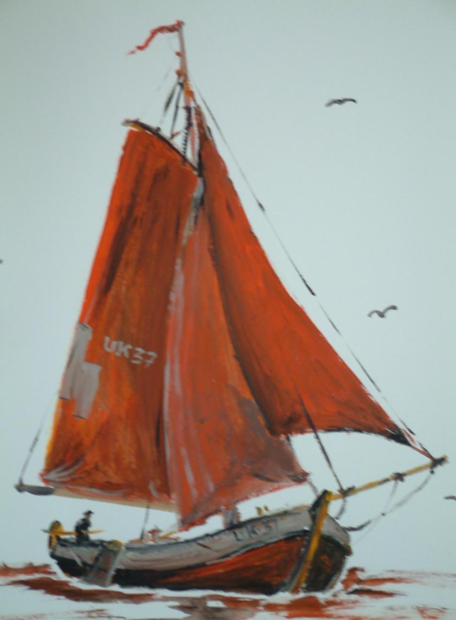 Hoogaars -hengst -botter schilderijen Jac Caljouw  Arnemuiden