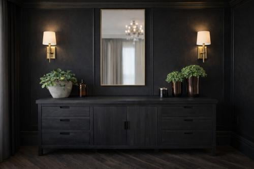 Dressoir meubel zwart massief hout Stretto