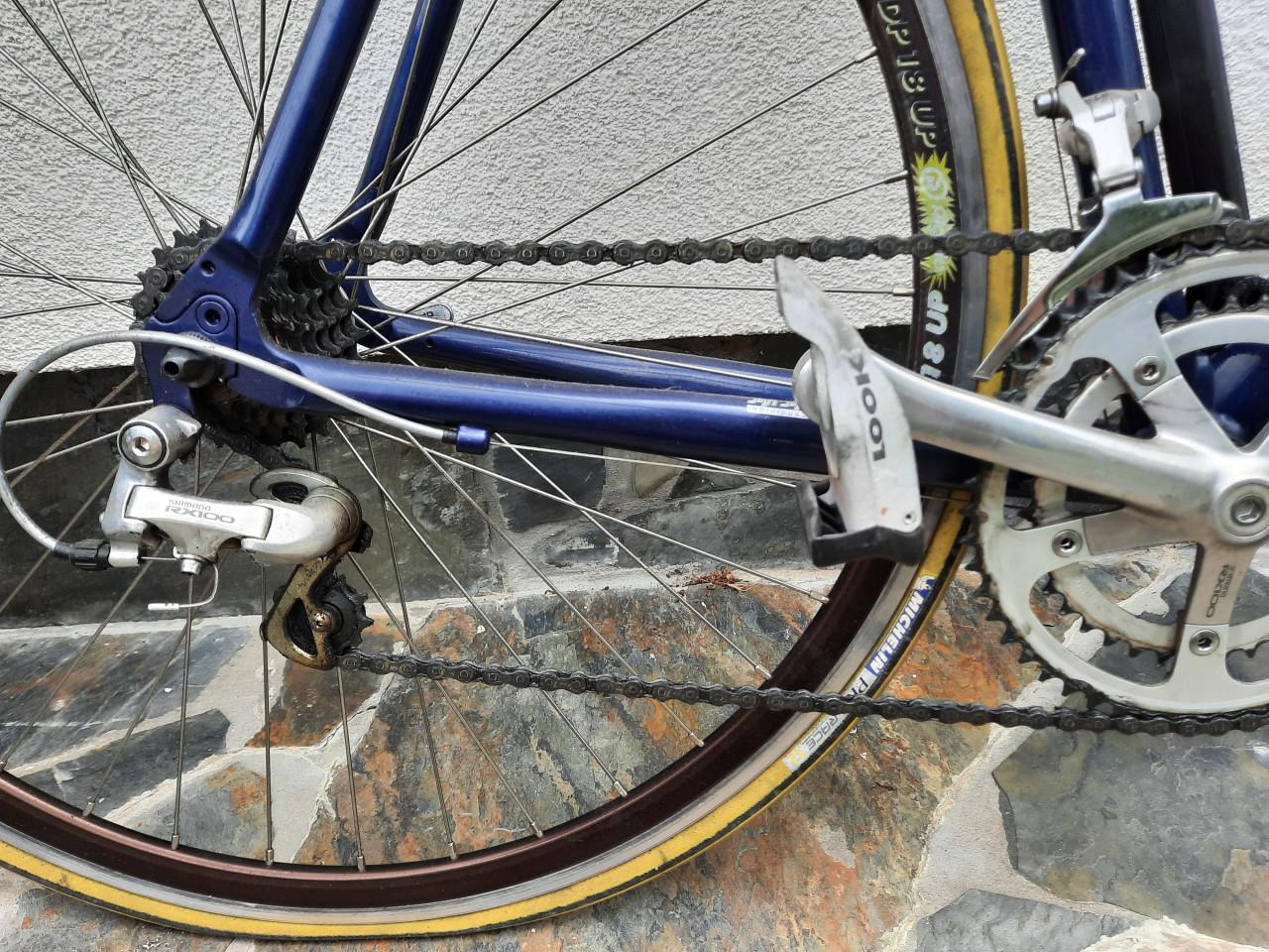 Wielrenfiets Paris-Nice van Jan Janssen maat L. Kleur blauw/geel