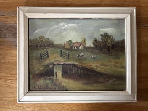 Leendert van den Dool - Hollands tafereel met boerderij