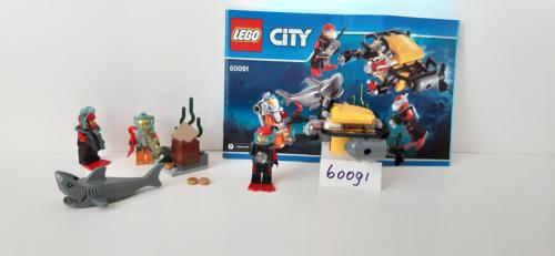 LEGO City 60091: Diepzee Starter Set,3 minifiguren + haai, boekje  + doos