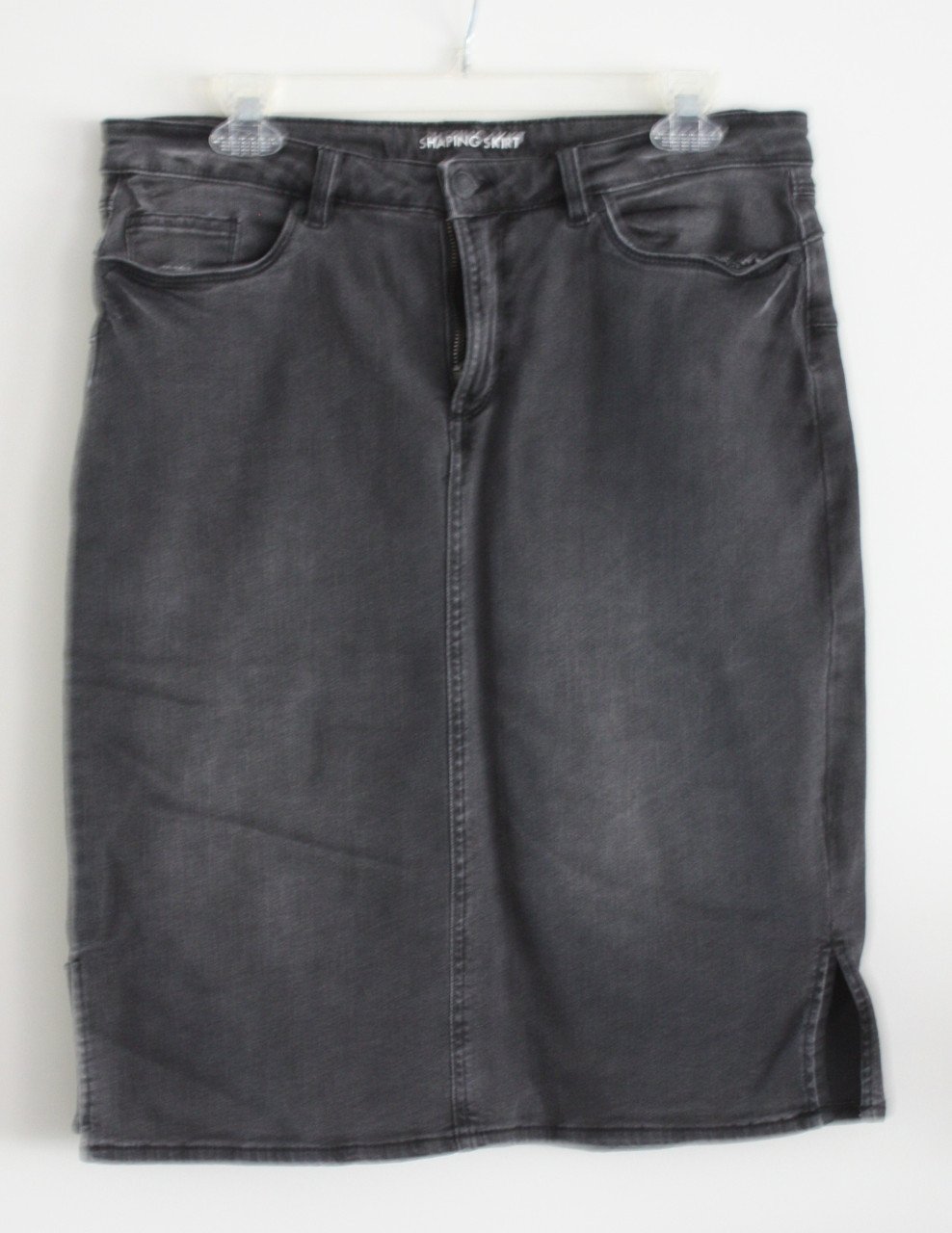 Grijze spijkerrok met wash effect maat m