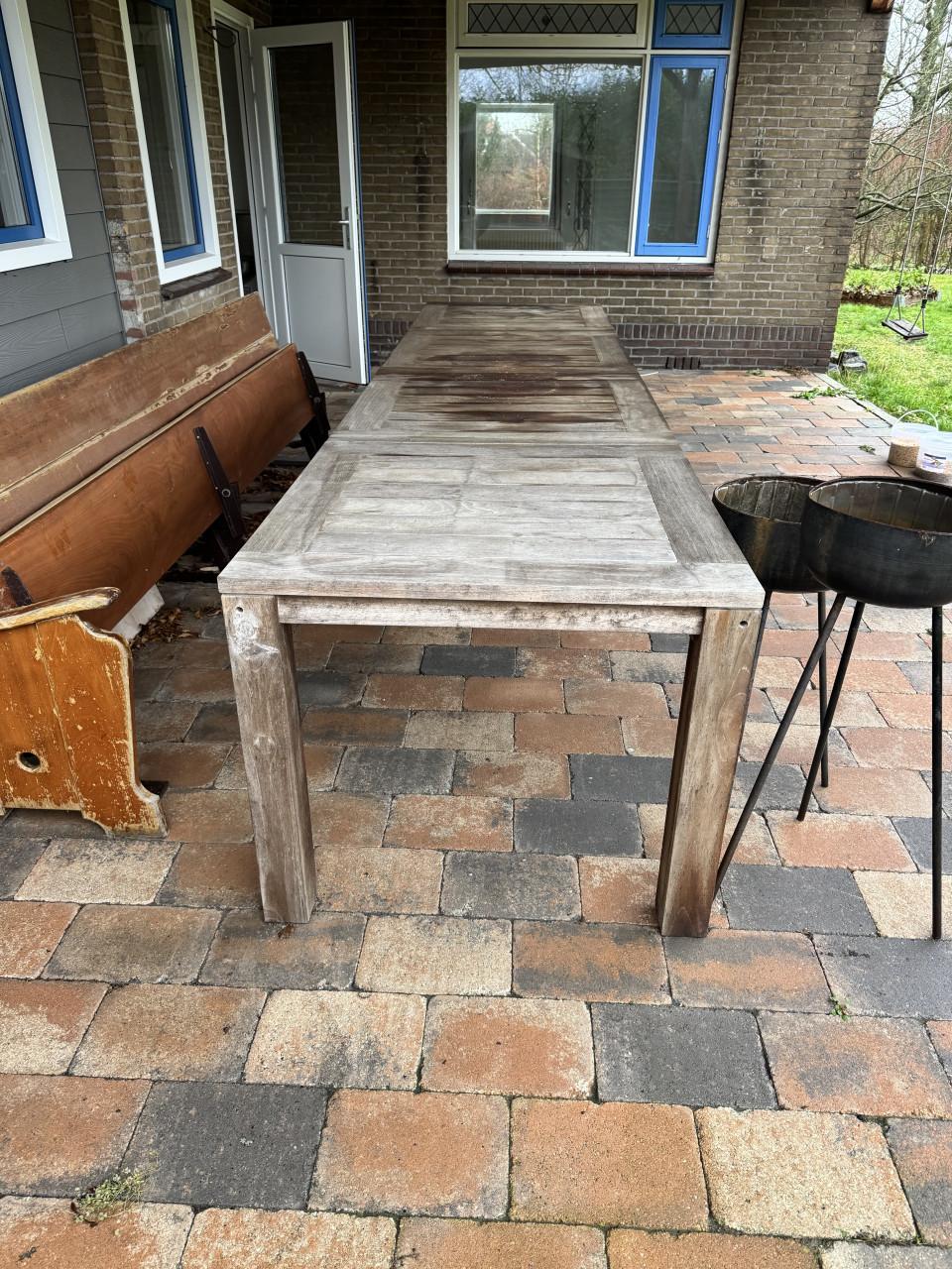 Tuintafel Teak extra lang