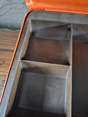 Vintage Brabantia Geldkistje Oranje met Sleutel, nette staat