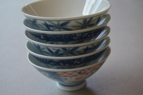 5 Prachtige Chinese rijstkommen ipst! 3 Decors.