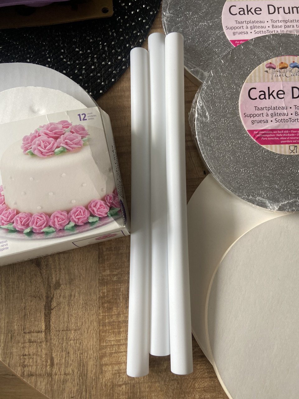 Verschillende cake circles, cake drum taart plateau
