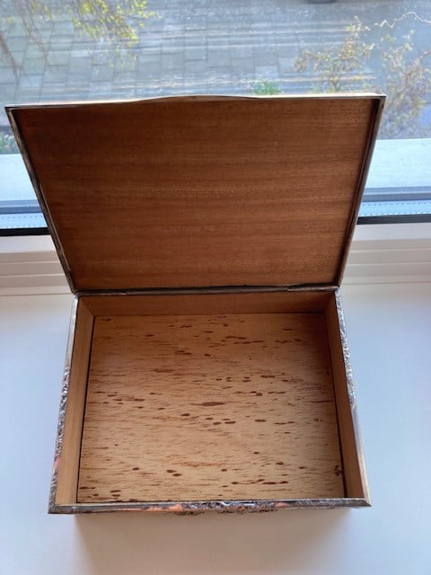 Vintage Verzilverde Reliëf Box