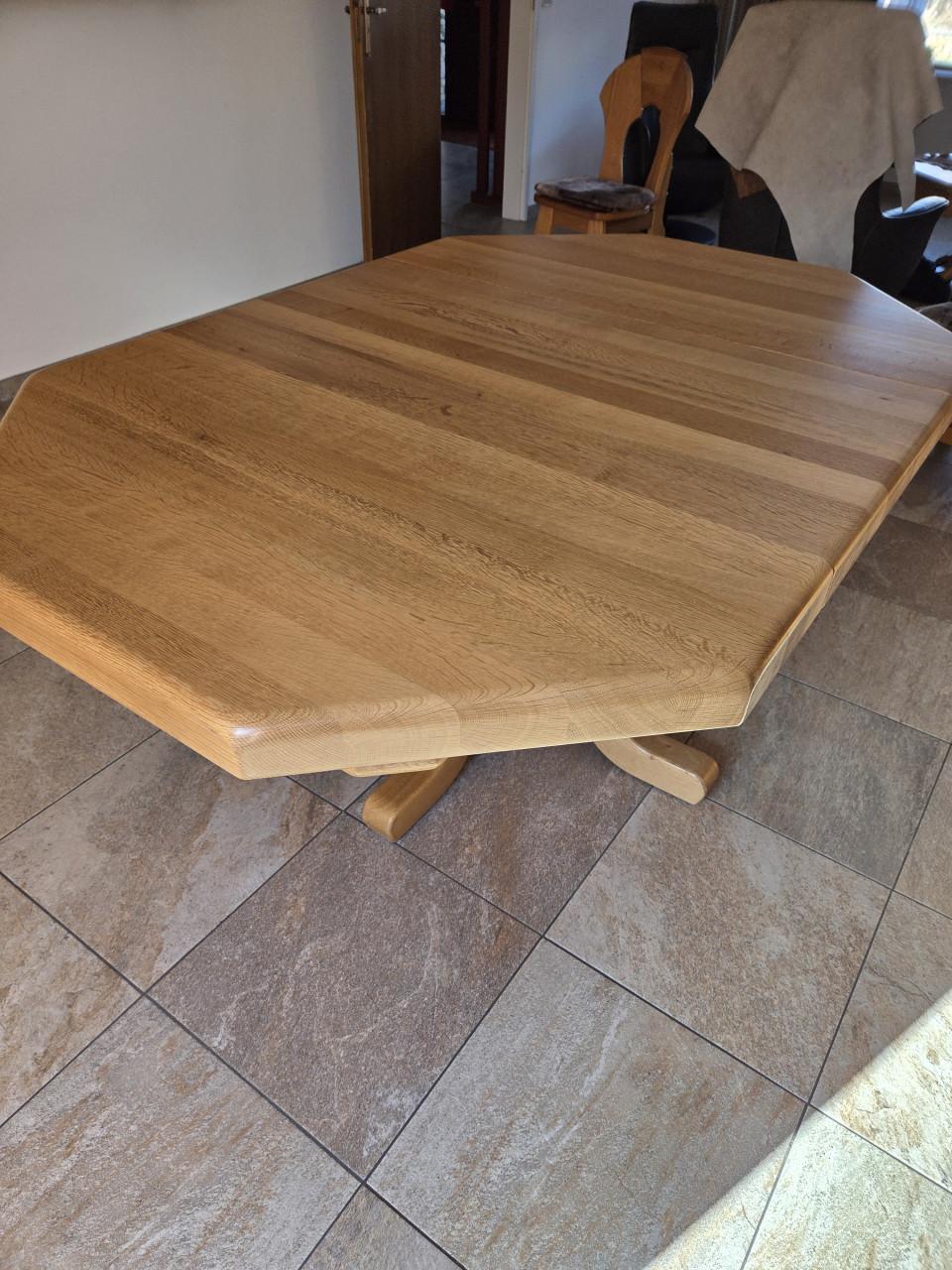 8 Hoek Licht Eiken eettafel verlengbaar