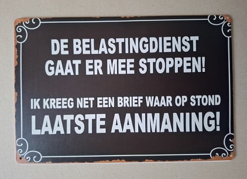Metalen Bordje Belastingdienst