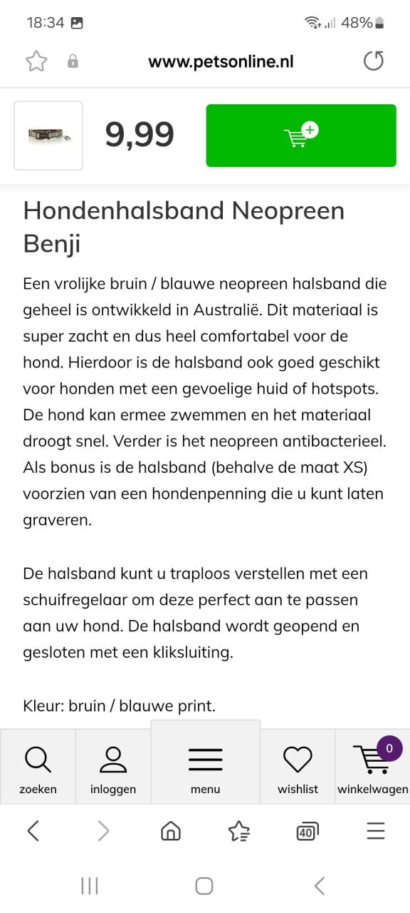 Halsband met riem