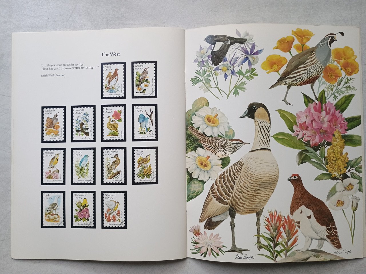 Postzegels USA The 1982 - 50 state bird and flowers mint set
