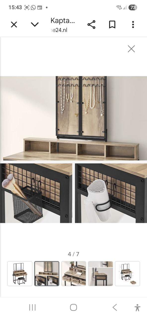 Kaptafel met spiegel