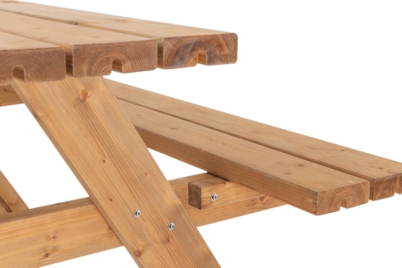 Picknicktafel met opvouwbare stoelen, weerbestendige houten