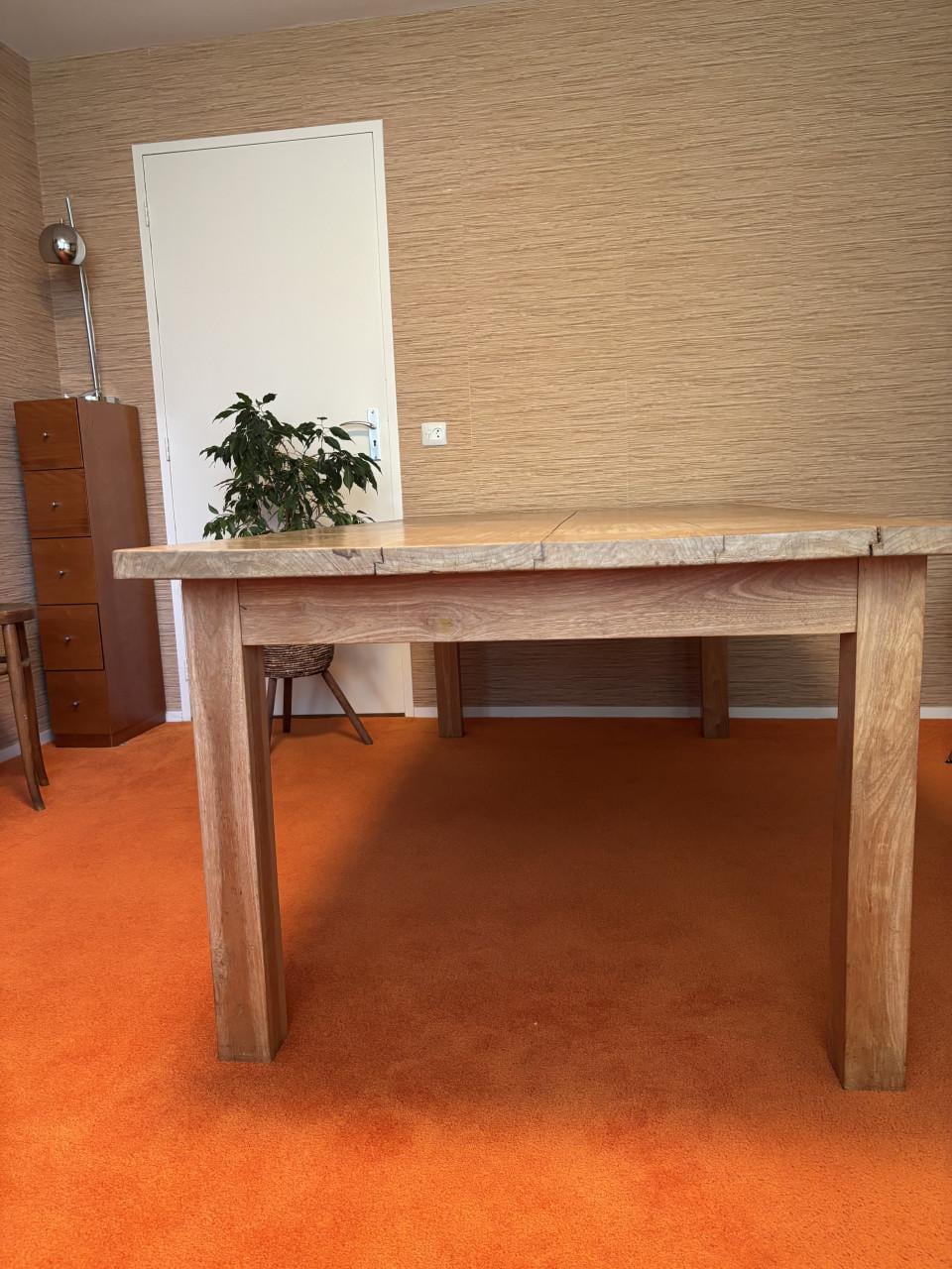 Massief houten eettafel 220x100