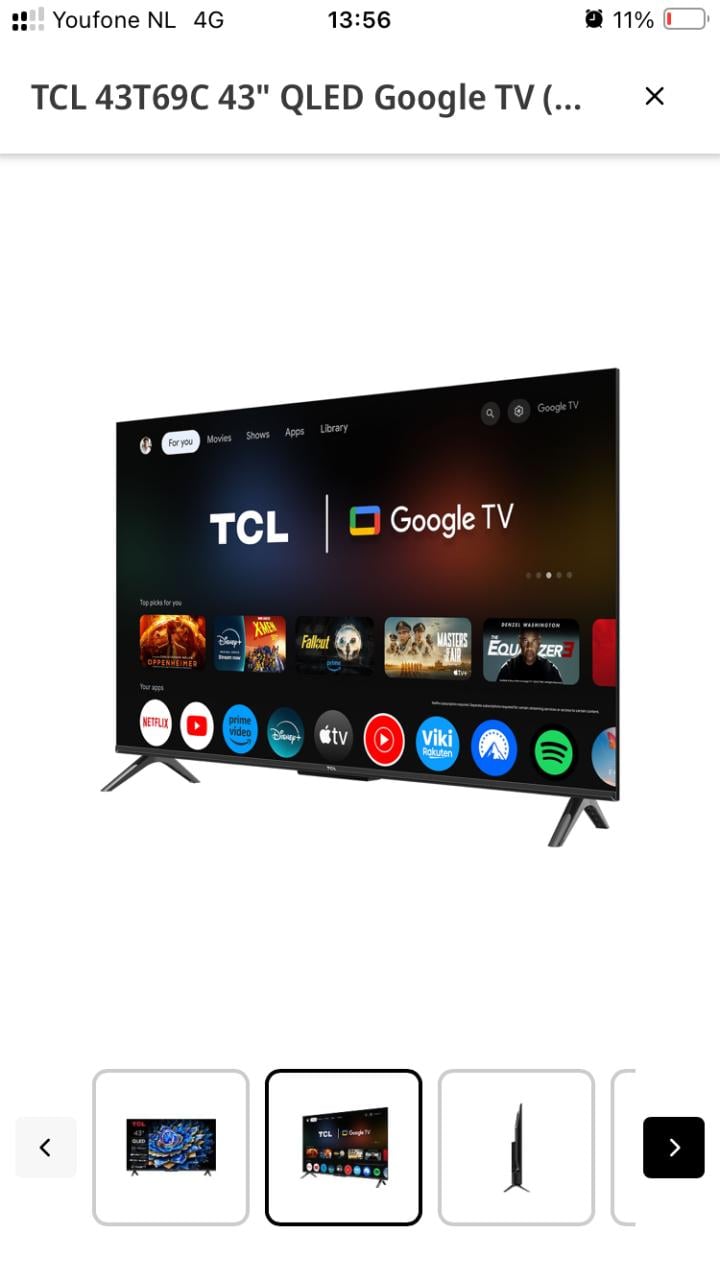 4k tcl 43inch QLED tv