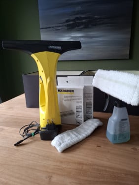 Kärcher raamwisser WV50 compleet, met 4 nieuwe doeken.