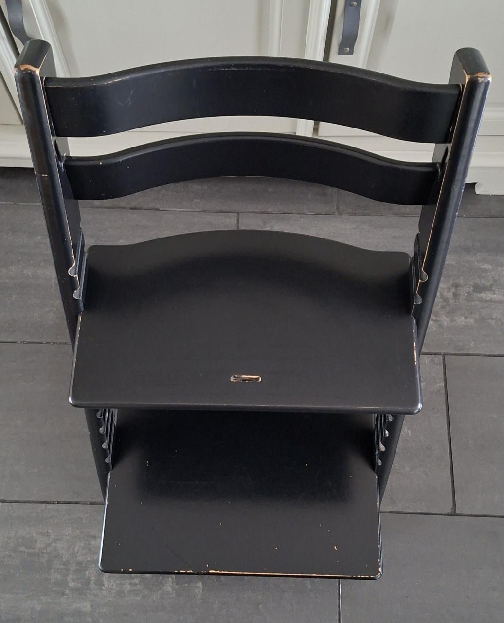 Zwarte Trip trap stoel + beugelset