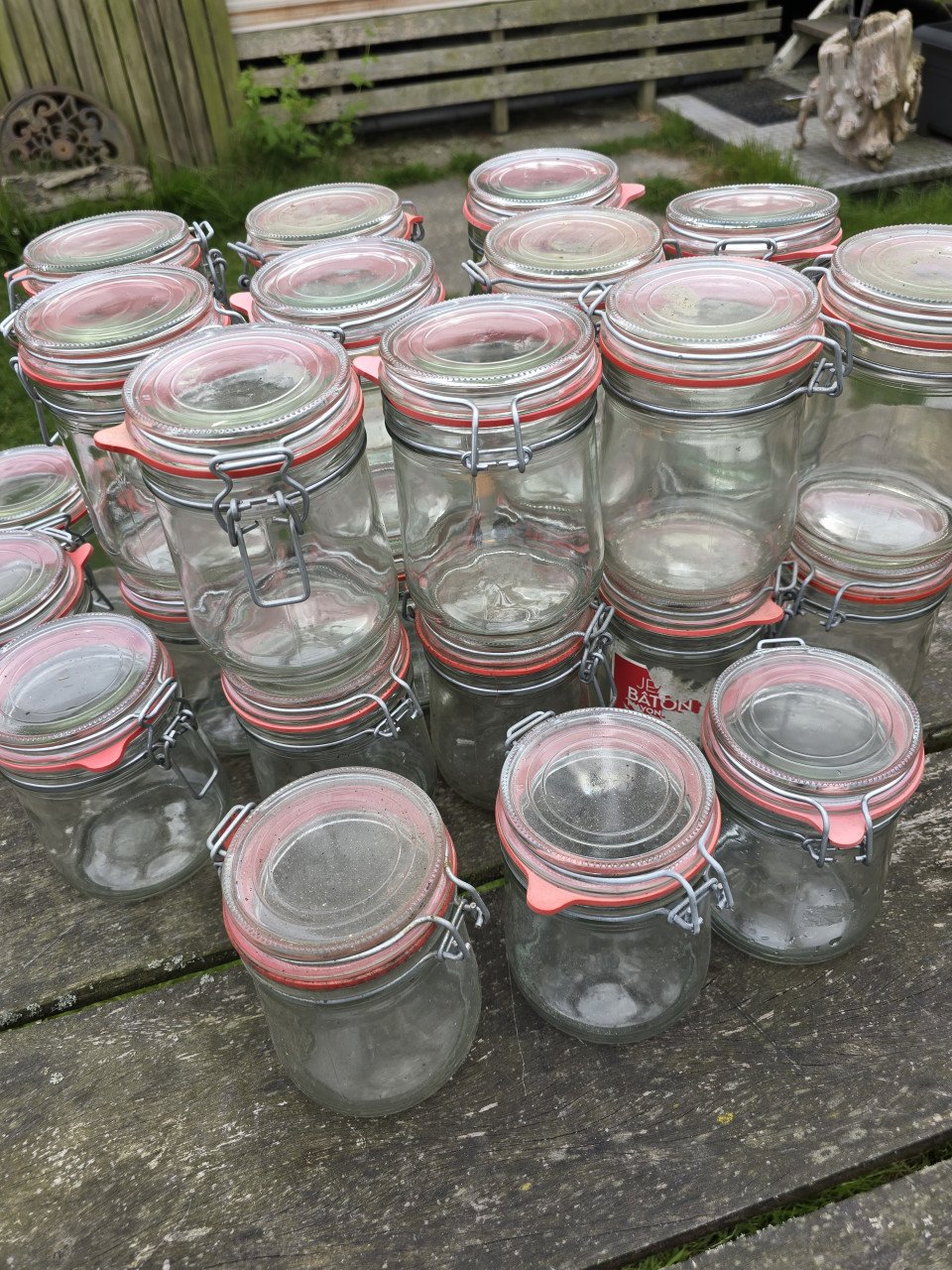 Weckpotten 28 stuks 750 ml incl sluitingen en afdichting