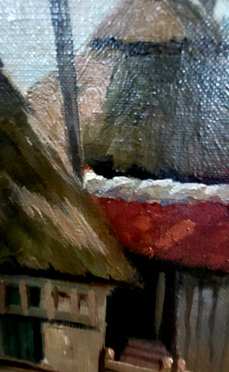 Antieke schilderij - Een boerenhoeve door H. Koekoek