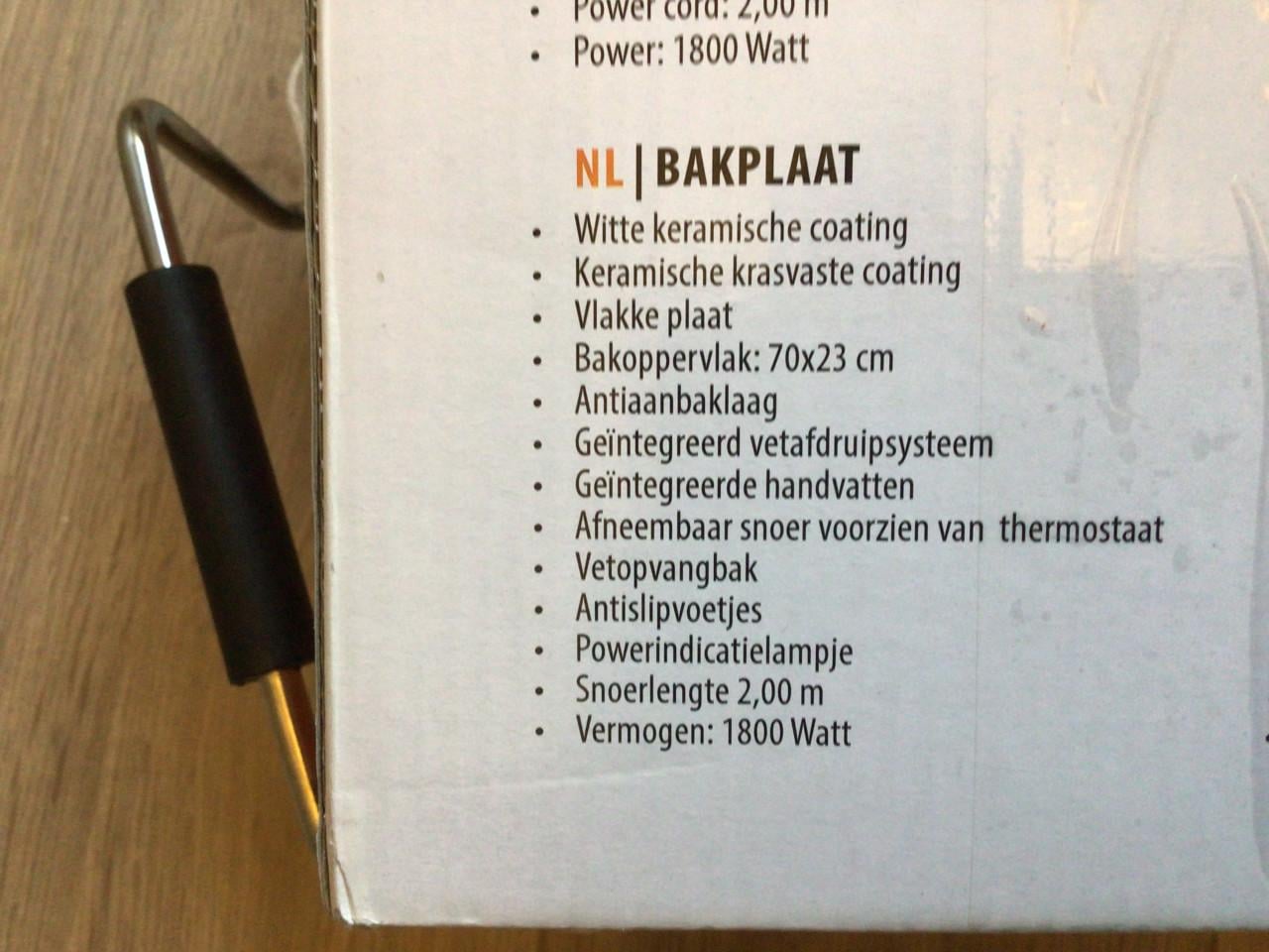 Grillplaat 70x23cm.