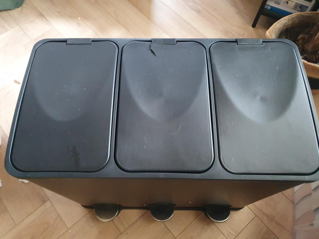 Bayt Prullenbak 60L – 3x20L – 3 Vakken – Zwart – Met beschadigingen