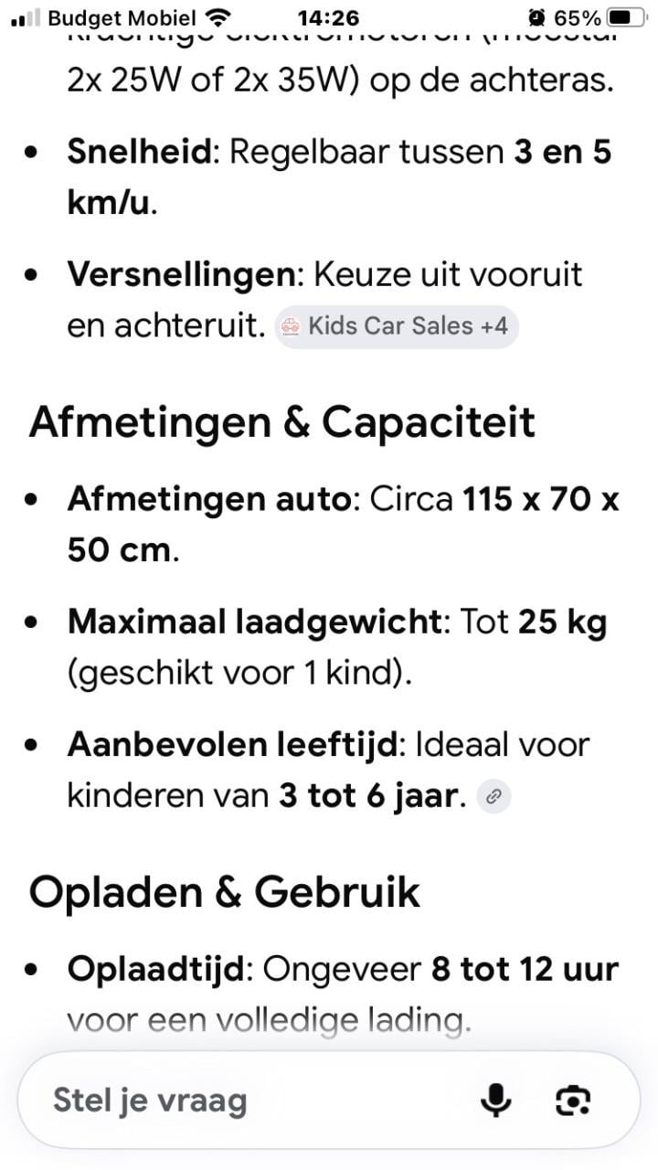 Electrische auto (1 kind 4-7 jr) Rolls Royce J128 vintage style