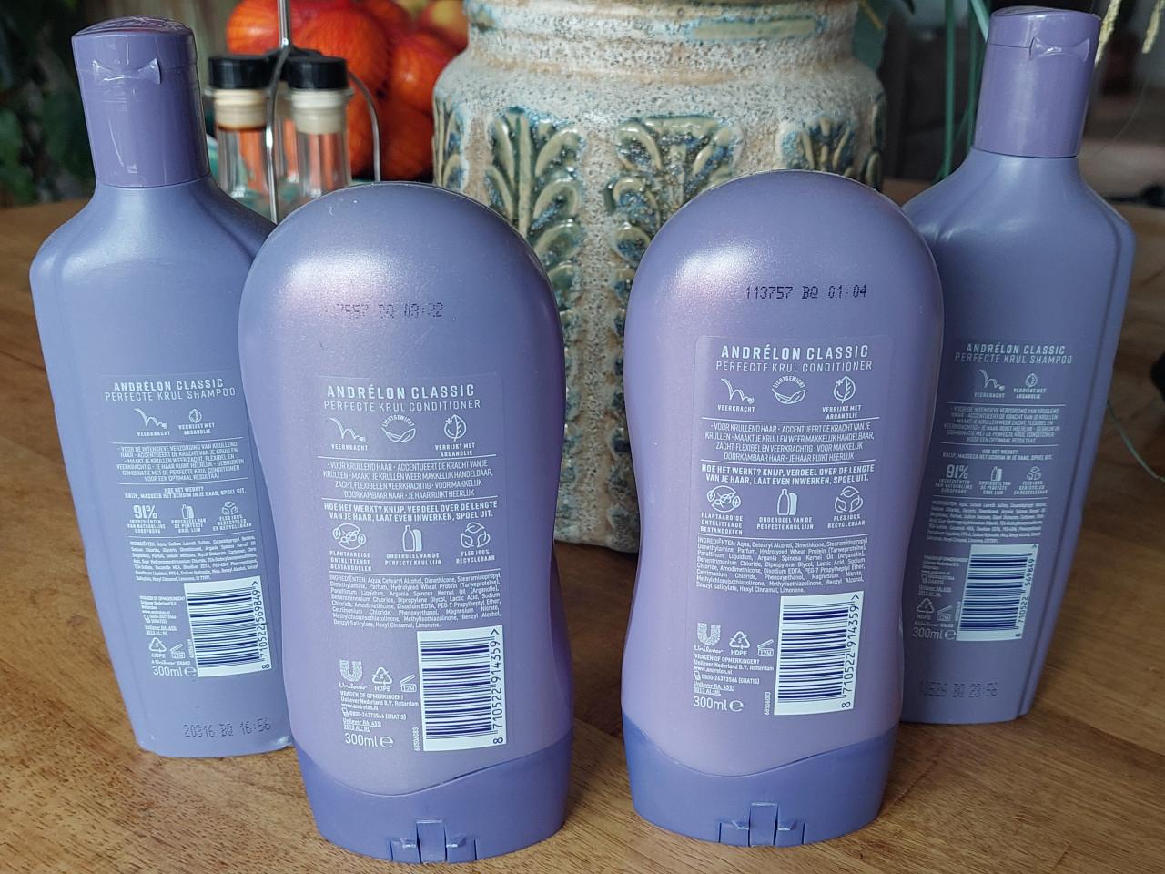 4 nieuwe flessen Andrelon shampoo & crèmespoeling